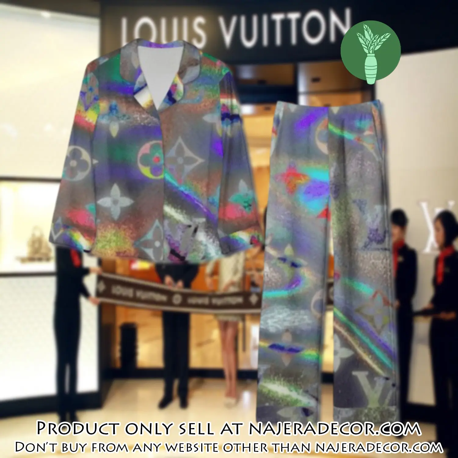 Trending luxury lv satin pajama set pjs1072 njr3757253